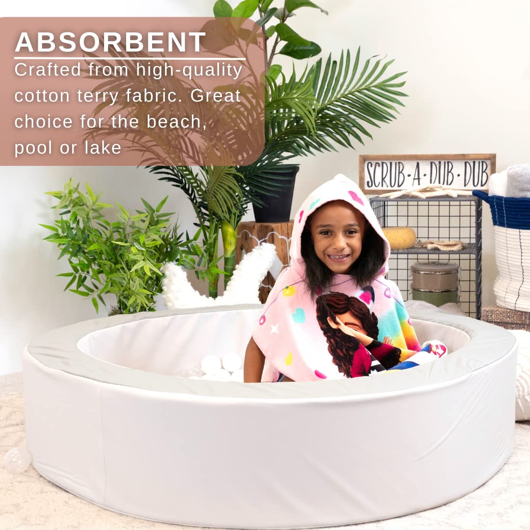 Franco Dreamworks Gabby'S Dollhouse Kids Beach/Pool/Bath/Camping Hooded Towel Poncho 24' X 22', Absorbent Cotton Cover Up, (Of