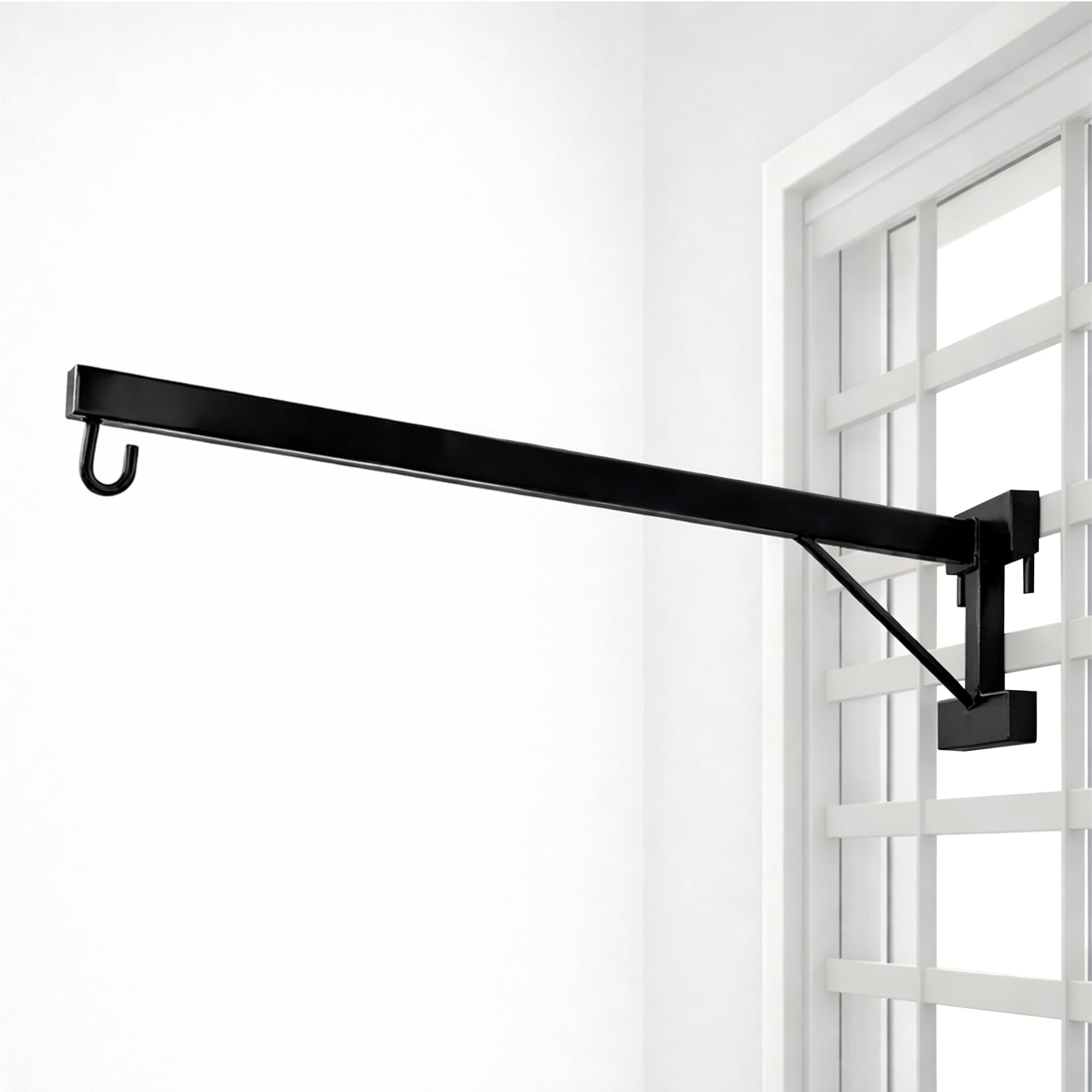 Beetot Baby Window Cradle Hanger Metal Rod | Weight Support Up To 20Kg | Black (Traditional, 80Cm)