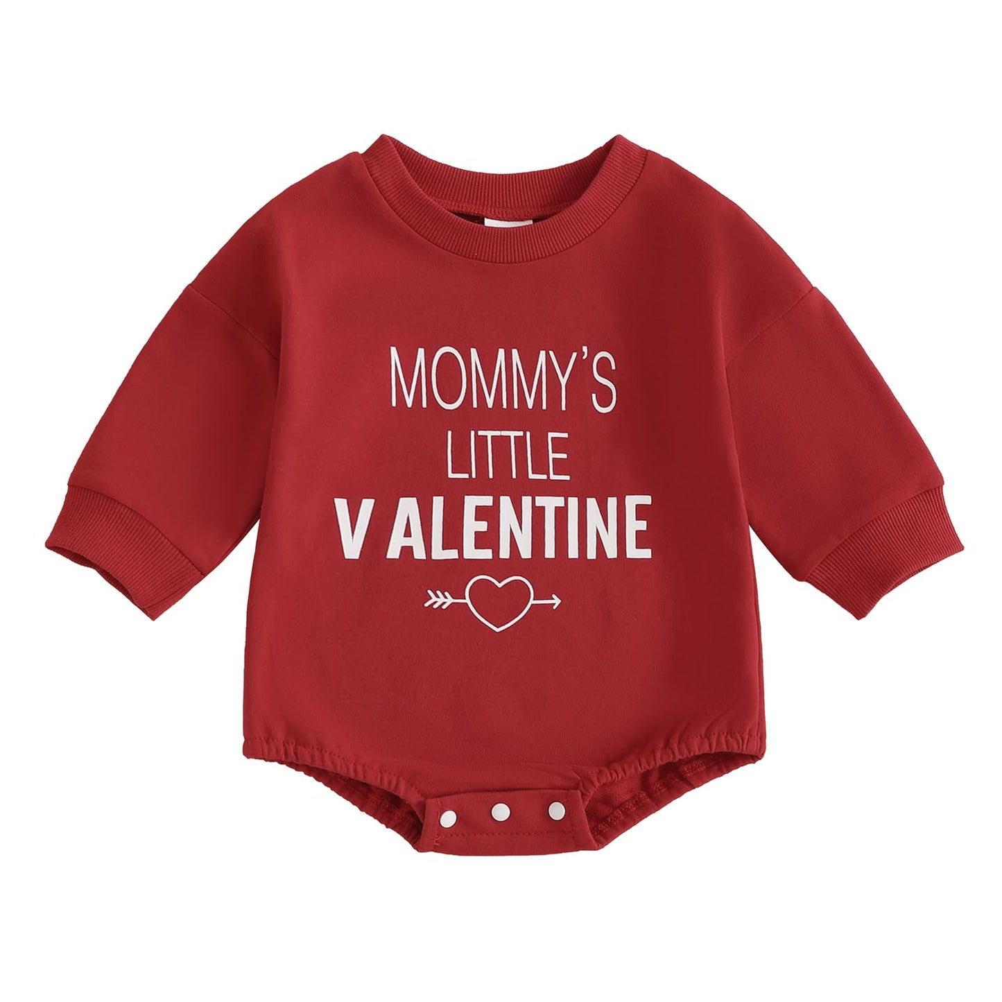 Eadrioss Newborn Baby Boy Girl Valentine Outfit - Mommy'S/Daddy'S Bubble Romper Sweatshirt - Infant Valentine Clothes (Red, 18-2