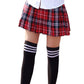 Girl'S Japan A-Line Kilt Plaid Pleated Costumes Skirts (M,Red Blue)