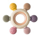 Utpati Silicone & Wooden Baby Teether For 3+ Months, Bpa Free Soft Teething Toy, Safe Teether For Infants, Round Shape, Silicone