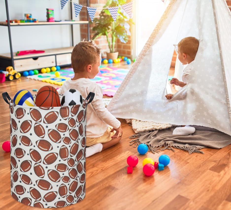 Tibaolover Football Kids Laundry Basket Baby Hamper Football Toy Storage Bin For Boys Room Decor Baby Nursery Hamper Gift Basket