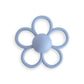 mushie Silicone Baby Daisy Rattle Teether Toy (Faded Denim)