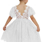 2Bunnies Girl Paisley Lace Back A-Line Tutu Tulle Party Flower Girl Dress (All Lace Flutter Sleeve Knee-White, 12M)