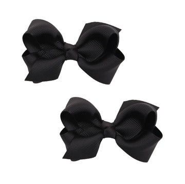 Koolgil Baby Girl's 2Pcs Cute 3 Inch Pure Color Bow-knot Hair Clip for Photography Travel Daily Life (Black)