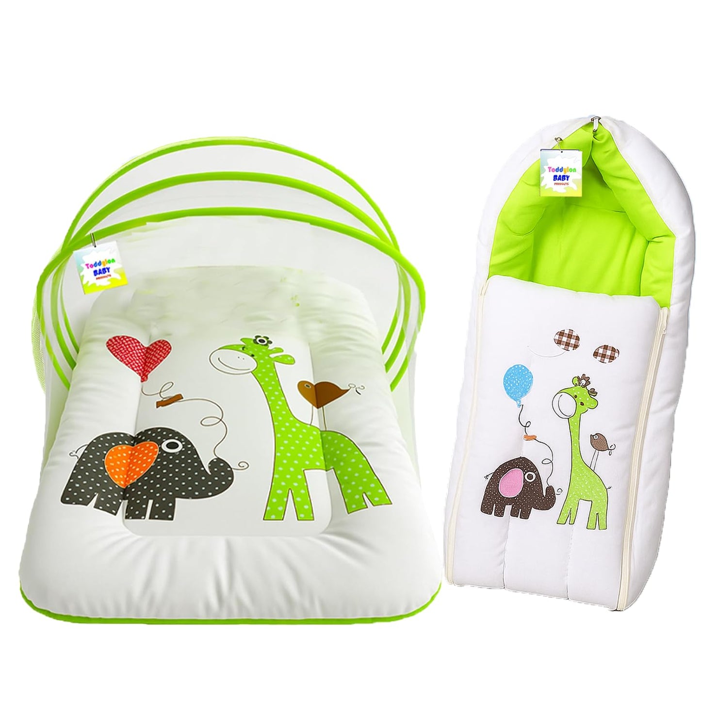 Toddylon Cotton Baby Bedding Set New Born Baby Bed | Carry Bag | Mattress | Mosquito Net | Insect Protector | Infants Carry Bed 