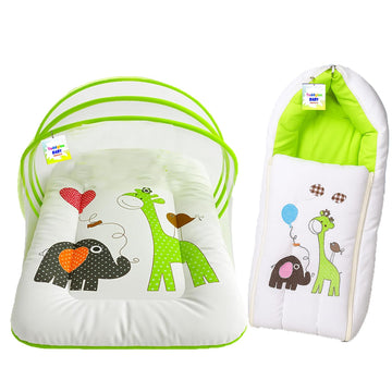 Toddylon Cotton Baby Bedding Set New Born Baby Bed | Carry Bag | Mattress | Mosquito Net | Insect Protector | Infants Carry Bed 
