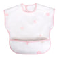 Ali+Oli Smock Bib for Baby (1-pc) Short Sleeve (Pink Flowers) BPA-Free Oeko-Tex Certified, Mess Proof Baby Bib for Eating, Water