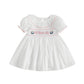 First 2nd 3rd Birthday Outfit Girl Smocked Doll Collar Birthday Girl Dress Dresses Boho Toddler Baby Girl Clothes (Doll Collar C
