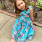 Fioukiay Toddler Baby Girls Floral Casual Dresses Clothes Holiday Beach Sundress Skirts Spring Overall Outfits(Blue&Floral,0-6Mo