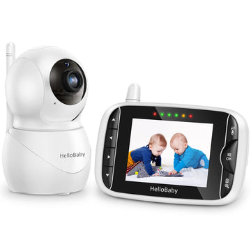 Hellobaby Monitor With Camera And Audio, Ips Screen Lcd Display Video Baby Monitor No Wifi Infrared Night Vision, Temprature Scr