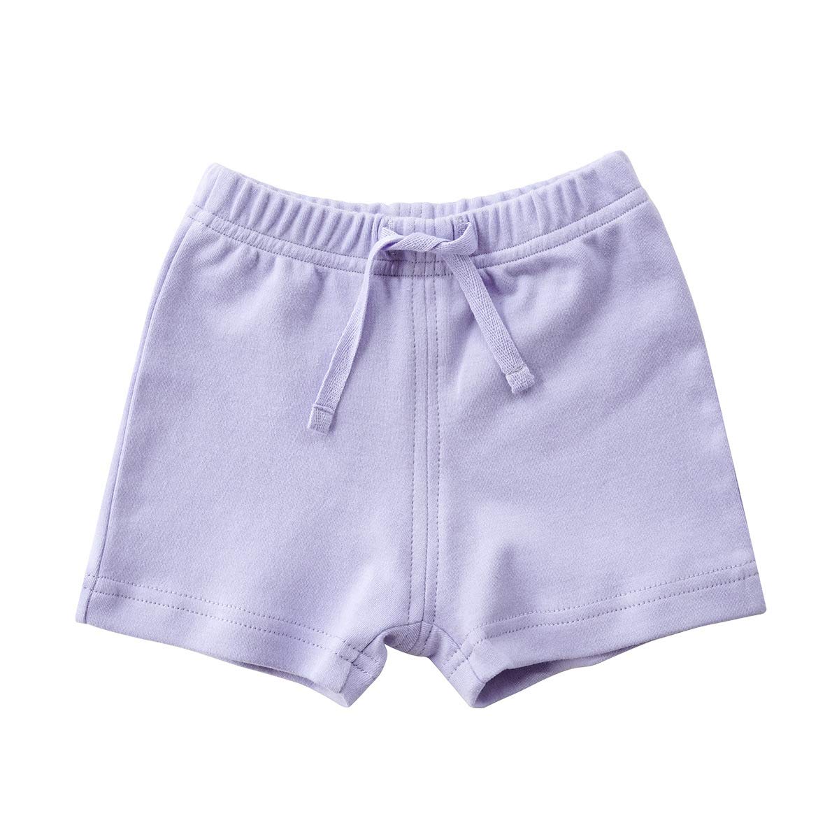 Teach Leanbh Unisex-Baby 3-Pack Cotton Soild Color Short With Drawstring 3-24 Months (6-12 Months, Purple/Yellow/Pink)