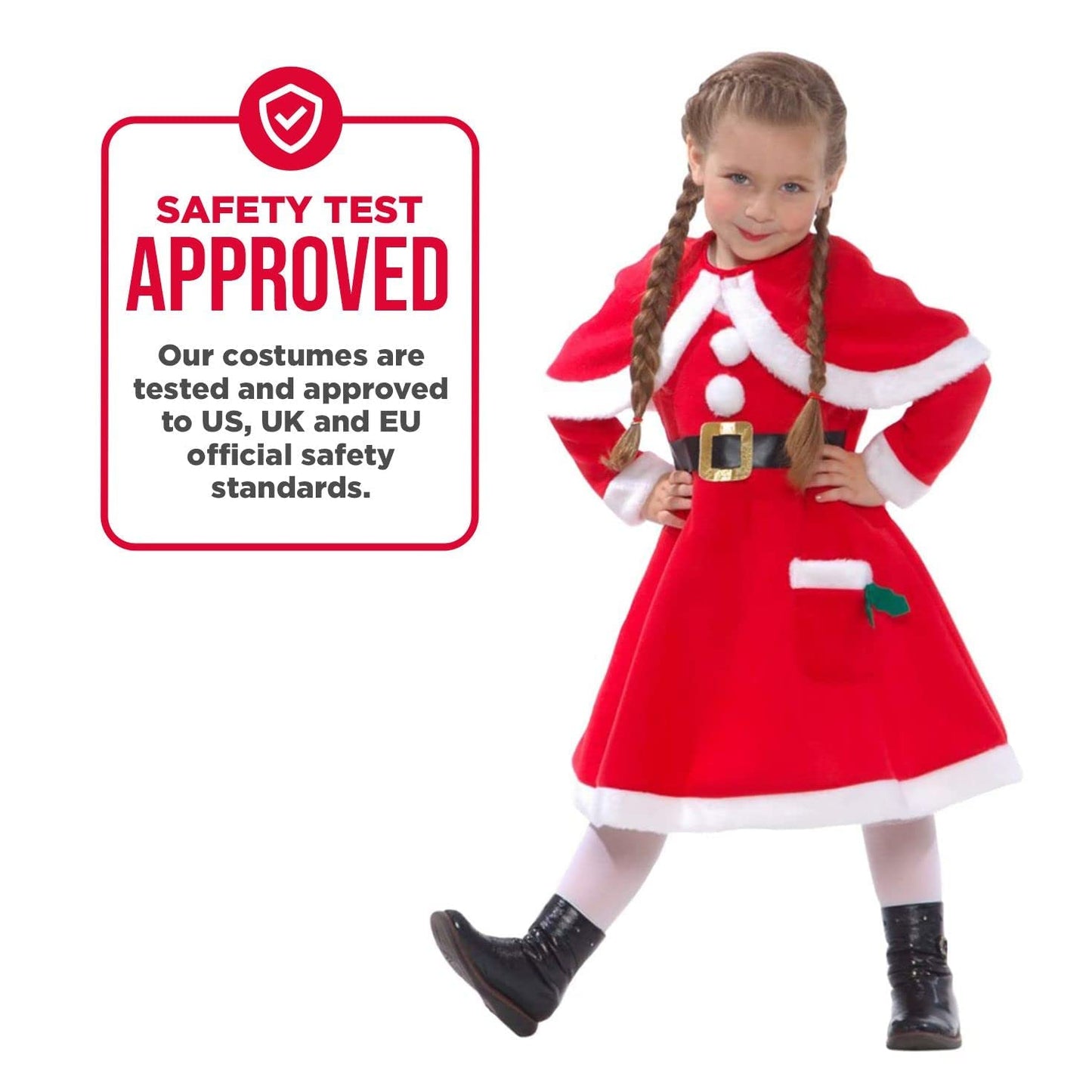 Morph Santa Costume Girls, Mrs Claus Costume For Kids, Mrs. Claus Costume For Girls, Mrs Claus Dress Girls, Santa Dress Girls La