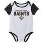 Outerstuff Nfl Newborn Baby And Infant Short Sleeve Bodysuit Variety 3-Pack - New Orleans Saints, 6-9M