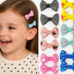 24Pcs Ribbon Bow Hair Clips With Alligator Clip | Cute PolkaDot & Floral Ribbon Bows For Toddlers & Girls | Secure NoSlip Grip