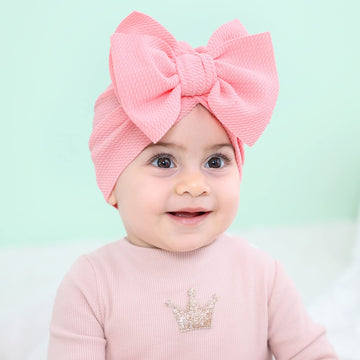 Angla 8 Pack Solid Large Knot Bowknot Hair Bow Beanie Turban Hat Cap India Muslim Islamic Headwrap Winter Hospital Nursery For N