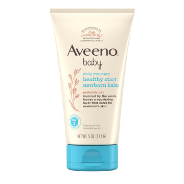 Aveeno Baby Healthy Start Nourishing Newborn Balm, Hypoallergenic Baby Skin Balm With Prebiotic Oat Leaves A Nourishing Layer To