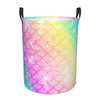 Pevtufa Fish Scale Foldable Laundry Basket Organizer,Fabric Clothes Toy Storage Basket Nursery Hamper Storage Bin For Household 
