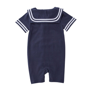 Xm Nyan May'S Baby Toddler Boys Sailor Stripe Romper Marine Navy Romper Onesie Outfit, 6-12 Months