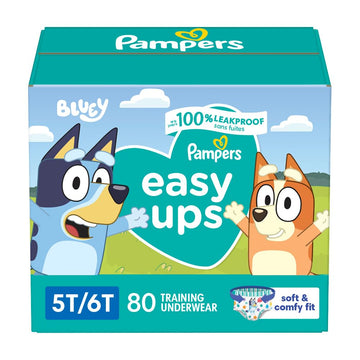 Pampers Training Pants - Easy Ups Boys & Girls Bluey - Size 5T-6T, 80 Count, Children'S Potty Underwear (Packaging May Vary)
