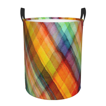 Pevtufa Abstract Watercolors Tartan Foldable Laundry Basket Organizer,Fabric Clothes Toy Storage Basket Nursery Hamper Storage B