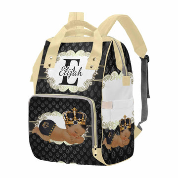 M Yescustom Personalized Baby Diaper Bags For Women Men, Custom Brown Prince Backpack Customized Nappy Mommy Bag Backpack For So