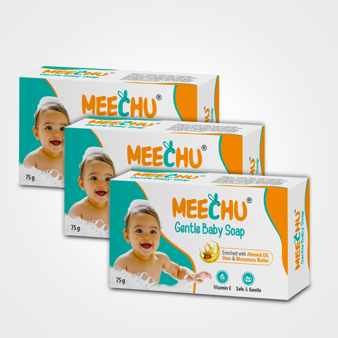 Meechu Gentle Baby Soap 75G*3 |Deep Moisturization With Almond Oil (Pack Of 3)