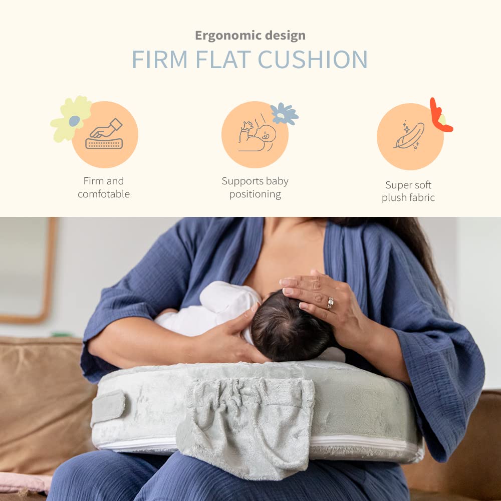 My Brest Friend Super Deluxe Nursing Pillow For Breastfeeding And Bottlefeeding With Lumbar Support, Convenient Pocket And Remov