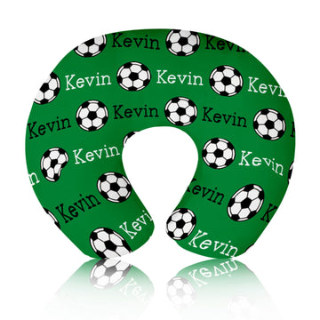 Rucekia Baby Nursing Pillow Cover - Personalized Name Green Soccer Theme Breastfeeding U-Shaped for Bottle Feeding, Ultra Soft C