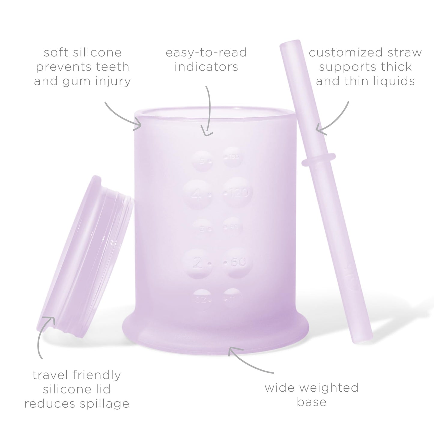 Olababy Silicone Training Cup With Straw Lid | Babies Water Drinking Cup | 6+ Mo Infant To 12-18 Months Toddler | Sippy Cup For