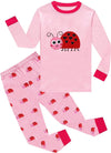 Girls Pajamas 100% Cotton Winter Sleepwear Toddler Long Sleeve Pjs Ladybug With Hearts Pajama Cute Jammies Sets Loungewear Cloth