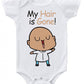 American Apple First Mundan Omg My Hair Is Gone New Born Baby Bodysuit Half Sleeve Envelope Neck Jumpsuit Onesie Outfit Cotton R