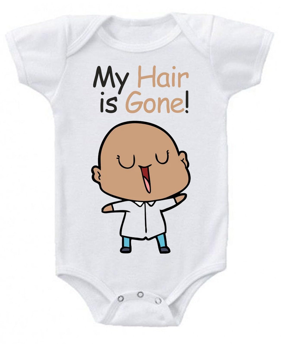 American Apple First Mundan Omg My Hair Is Gone New Born Baby Bodysuit Half Sleeve Envelope Neck Jumpsuit Onesie Outfit Cotton R
