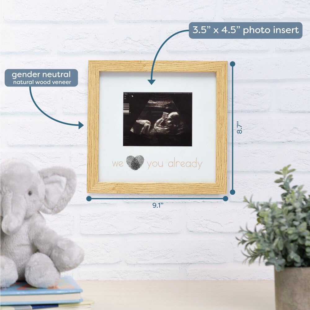 Reece Studio Thumbprint Sonogram Picture Frame, Gender Neutral Baby Keepsake Frame, Family Keepsake, With Included Ink Pad For M