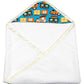 My Blankee Newborn Hooded Baby Boy Towel, Turquoise Trains