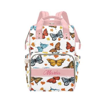 Custom Diaper Bag Backpack for Women, Personalized Name Nursing Mommy Daypack, Diaper Bag for Girls Boys, New Mom Gifts (Colorfu