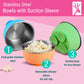 Elk And Friends Stainless Steel Bowls With Silicone Sleeve For Babies & Toddlers | Lids Included | Stay Put Suction | Cereal & S