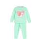 Cherry Crumble Girls Unicorn Applique Nightsuit with Eye Mask Regular Pajama Set (CtwsNsuit5813Sgr_Green_9 Months12 Months)