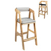Pandaear Wooden High Chair For Toddlers, Adjustable Child Highchair Feeding Chair With Removable Cushion & Steps For Kids Dining