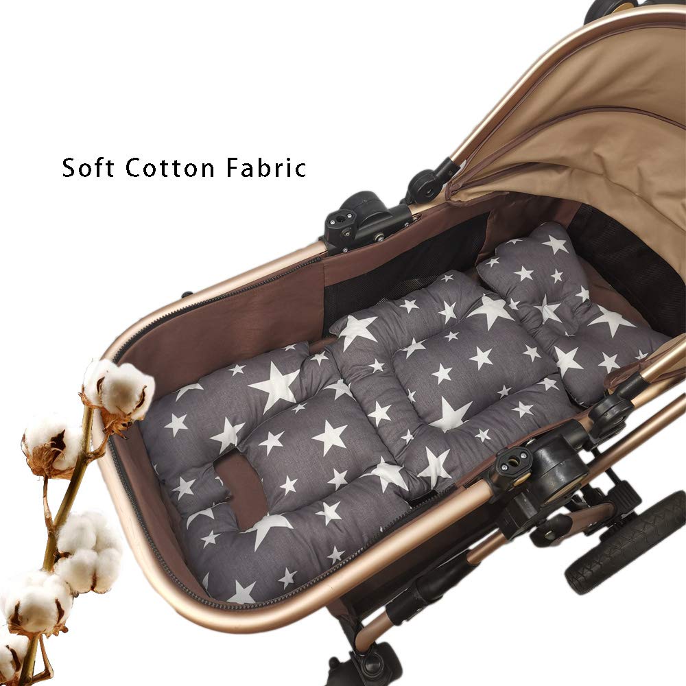 Stroller Liner Insert Car Seat Liner Cover, Infant Reversible Cotton Newborn Cushion Pad Universal For Baby Carrier Pram, Thick