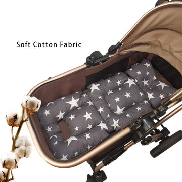 Stroller Liner Insert Car Seat Liner Cover, Infant Reversible Cotton Newborn Cushion Pad Universal For Baby Carrier Pram, Thick