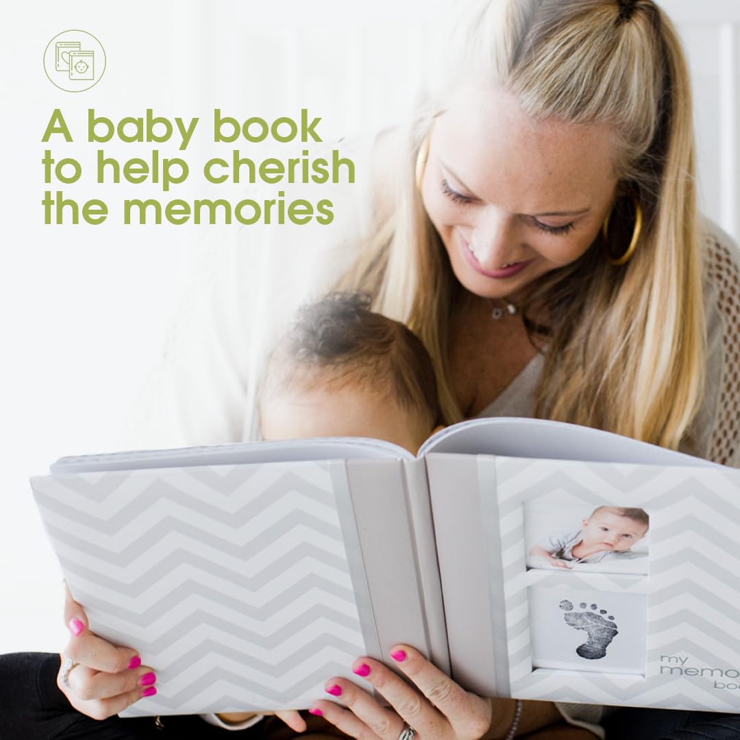 Pearhead Baby Memory Book, First 5 Years Baby Milestone Book, Pregnancy Journal, Newborn Baby Girl Or Baby Boy Keepsake, With Cl