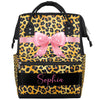 SPYORBKX Leopard Diaper Bags Nursing Baby Bag Diaper Backpack for Mom Dad Gifts Nappy Bag for Toddlers Travel Baby Backpack