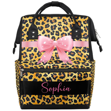 SPYORBKX Leopard Diaper Bags Nursing Baby Bag Diaper Backpack for Mom Dad Gifts Nappy Bag for Toddlers Travel Baby Backpack