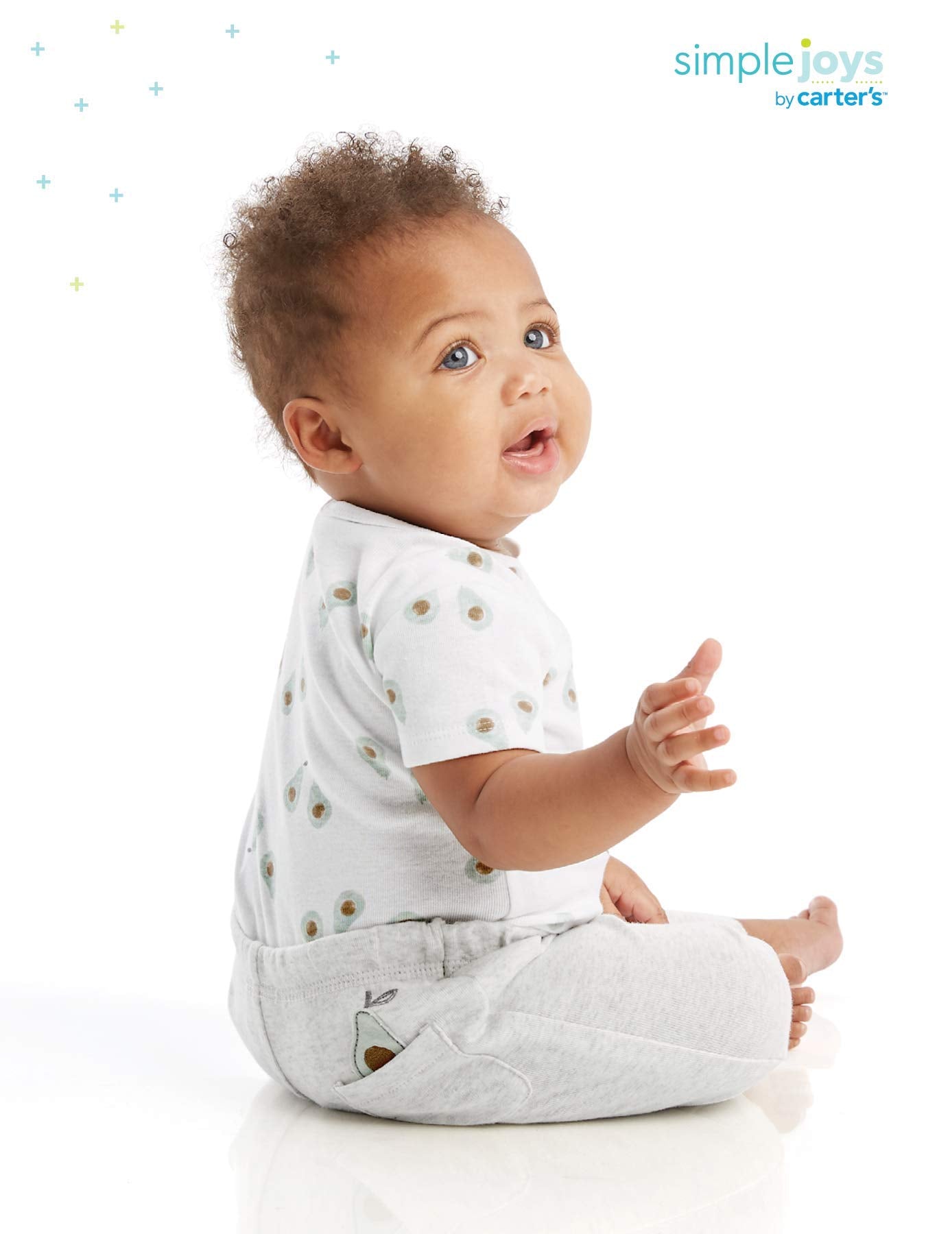 Simple Joys by Carters unisex-baby 6-Piece Bodysuits (Short and Long Sleeve) and Pants Set, Grey Heather/White Animal Print/Avo