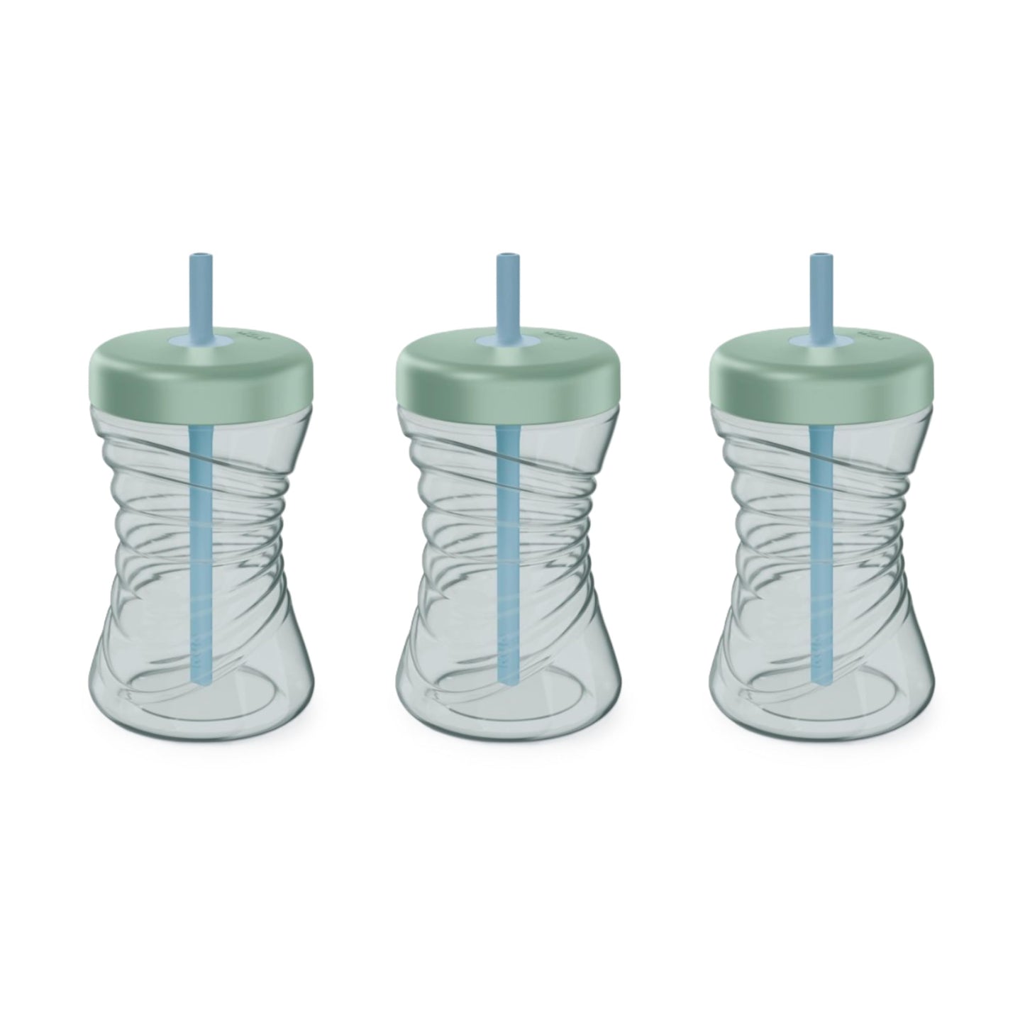 NUK First Choice Fun Grips Straw Cup 2.0, 10 oz. Sippy Cup with Handles, Leak Proof Straw Cup, 3-Pack