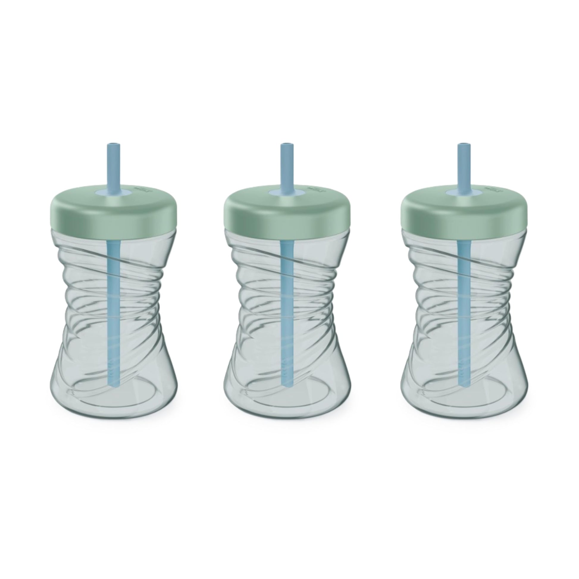 NUK First Choice Fun Grips Straw Cup 2.0, 10 oz. Sippy Cup with Handles, Leak Proof Straw Cup, 3-Pack