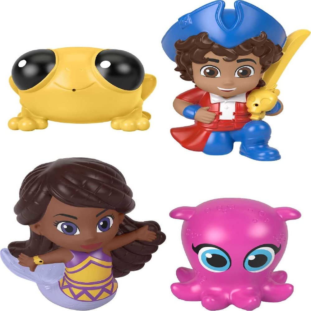 Fisher-Price Santiago of the Seas Pirate Bath Squirters Toys with Santiago Kiko Lorelai & Cecilia for Preschool Kids Ages 3+ Yea
