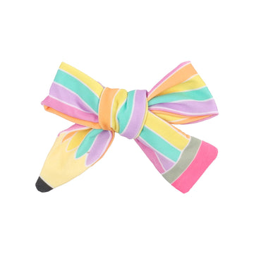 Doneace Pencil Bow Hair Clips Back to School Hair Bows for Girls Color Pencil Clips Hair Bow Barrette Striped Hair Hairpin Handm