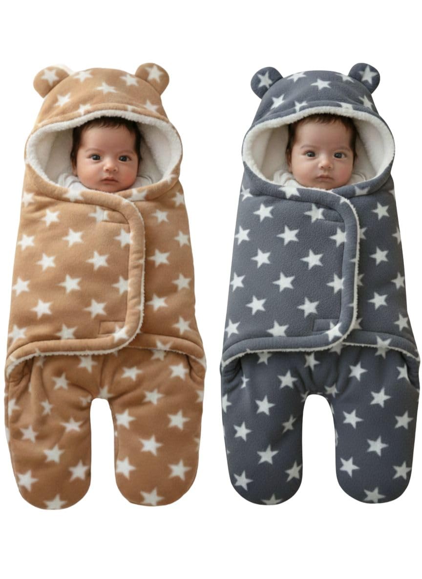 Aakriti Newborn Hooded Baby Blanket Wrapper for Winter Baby Swaddling ||Blanket for Baby Girls & Baby Boys ||Baby Sleeping Bag |